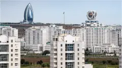 An aerial view of Ashgabat in Turkmenistan