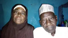 Old woman and man wey just marry