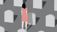 woman in graveyard
