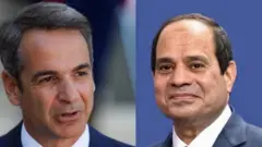 Yunanistan Başbakanı Kiryakos Miçotakis, Mısır Cumhurbaşkanı Abdülfettah es-Sisi