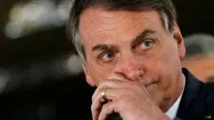 O presidente Jair Bolsonaro em viagem à Ìndia