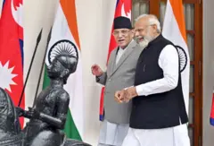 हैदराबाद हाउसमा सन् २०२३ जुन १ मा नरेन्द्र मोदी र पु्ष्पकमल दाहाल