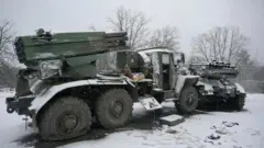 Уничтоженная система залпового огня российской армии