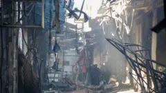 تصویری از بازار رشت بعد از آتش‌سوزی