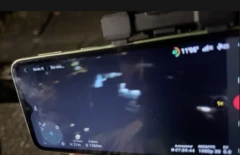 Imagem aérea de drone em câmera de celular