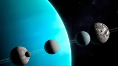 யுரேனஸும் அதன் ஐந்து பெரிய நிலவுகளும்