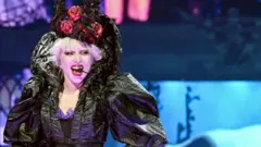 Lady Gaga on stage in London