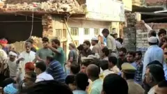 Collapsed building due to a cooking gas cylinder blast