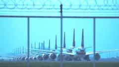 Grounded THAI's aircrafts