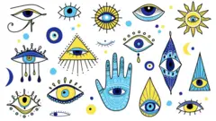 Evil eyes icon set