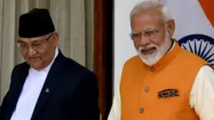 నేపాల్ ప్రధాని కేపీ శర్మ ఓలీ, భారత ప్రధాని మోదీ
