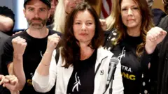 Fran Drescher at the announcement of the SAG strike