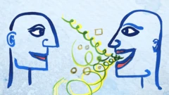 Ilustración de dos cabezas conversando