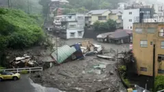 అటామీ నగరంలో కొండ చరియ విరిగి పడిన ప్రాంతం