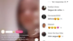 Postagem de conta de menina diz 'Parem pedófilos de me chamarem de gostosa BB quer namorar cmg poxa odeio isso me sinto mal'; ao lado, comentários como 'segue de volta' e 'delícia'