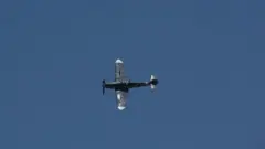 Avião alemão da época da Segunda Guerra em demonstrações recentes