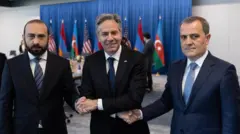 Antony Blinken, Ceyhun Bayramov və Ararat Mirzoyan görüşü