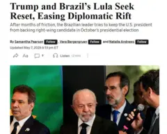 Imagem da capa do site do Wall Street Journal
