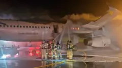 विमान में आग