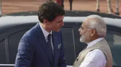 కెనడా ప్రధాని జస్టిన్ ట్రూడో, భారత ప్రధాని మోదీ