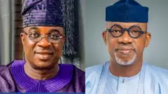 Wasiu Ayinde K1 wọ aṣọ buba olomi aro pẹlu fila, Gomina Dapo Abiodun ipinlẹ Ogun wọ agbada buluu ati fila