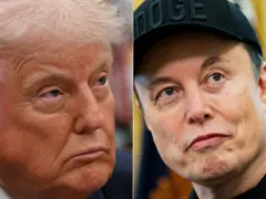 Donald Trump e Elon Musk em montagem