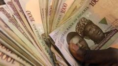 One thousand naira notes
