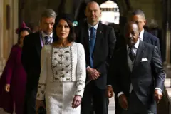 Le président gabonais Ali Bongo Ondimba (à droite) et son épouse Sylvia Bongo Ondimba, e 6 mai 2023 à Londres, en Angleterre.