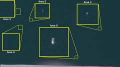 A black sky with small white dots highlighted in yellow boxes