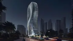 O edifício Bugatti Residences em Dubai