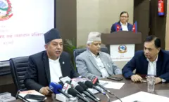 प्राधिकरणका कार्यकारी प्रमुख दिनेशप्रसाद भट्ट पत्रकार सम्मेलनमा