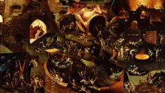 Jesus no inferno em obra atribuída a um aluno de Jheronimus Bosch, feita por volta de 1575