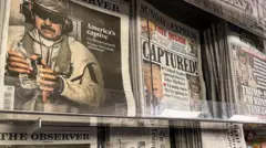 صحف مختلفة يظهر عليها خبر الهجوم الأمريكي على فنزويلا