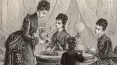 1876 मध्ये युरोपियन टी पार्टीतलं एक दृश्य 