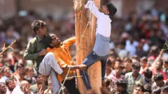 ગોળ ગધેડા મેળો શું છે, આદિવાસી મેળો પરંપરા, યુવકો ગધેડા બને, બીબીસી ગુજરાતી 