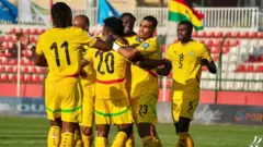 Ghana players dey celebrate