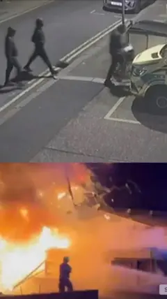 ගිලන් රථ ගිනි තැබූ මොහොතක්  CCTV වල සටහන් වූ අයුරු