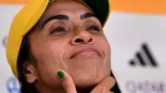 Marta en rueda de prensa.