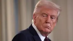 Presidente dos Estados Unidos, Donald Trump, durante um pronunciamento na Casa Branca