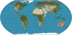 Un mapamundi con la proyección de Equal Earth creada por Strebe