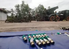 Cambodian soldiers reload the BM-21 multiple rocket launcher in Preah Vihear province on July 24, 2025. Thailand launched air strikes on Cambodian military targets on July 24 as Cambodia fired rockets and artillery, killing a civilian, in a dramatic escalation of a long-running border row between the two neighbours. (Photo by AFP) (Photo by STR/AFP via Getty Images)