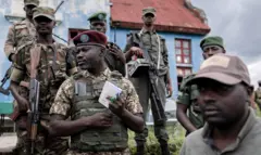 Ingabo za M23 mu birori vyo gushikiriza ikambi ya gisirikare ya Rumangabo ku wa 03 Zenro (1) 2023