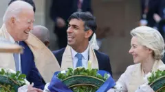 Joe Biden, Rishi Sunak n’umukuru w’Ubumwe bwa Bulaya Ursula von der Leyen