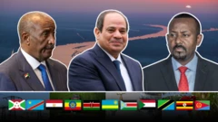 የሱዳን የግብፅ እና የኢትዮጵያ መሪዎች፣ የናይል ተፋሰስ አገራት ሰንደቅ ዓላማ