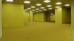Un fotograma de los "Backrooms" generados por CGI que Parsons creó para su cortometraje original de YouTube.