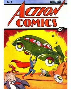 La primera portada de cómic de Superman en 1938