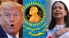 नोबेल विजेत्या मारिया कोरिना मचाडो आणि अमेरिकेचे राष्ट्राध्यक्ष डोनाल्ड ट्रम्प