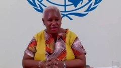 Bintou Keita mu kiganiro n'abanyamakuru mu buryo bwa videwo bw'iyakure, ku itariki ya 27 Werurwe (3) mu 2024