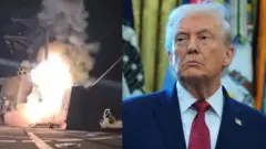 Aarẹ Donald Trump wọ kootu alawọ buluu pẹlu tai lọrun rẹ