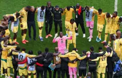 Prière collective de l'équipe du Ghana 